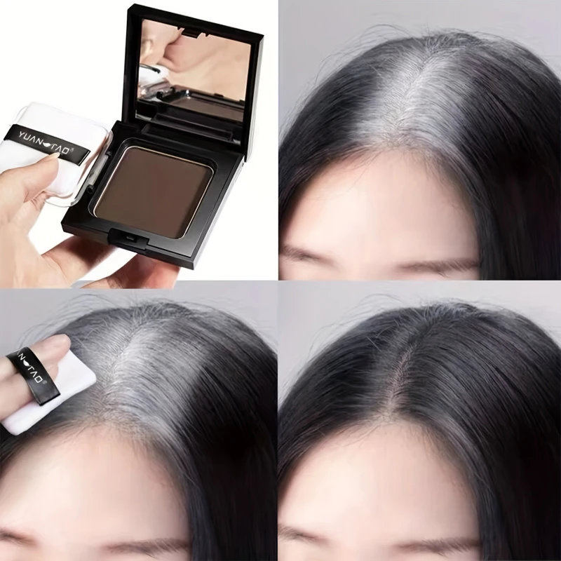 Instant Hairline Hair Powder Waterproof Hair Dye Powder Eyebrow Contour Portable Touch-Up for Gray Coverage