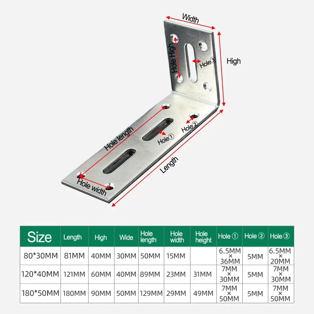 1pcs L-Shaped Corner Brackets Metal Corner Braces Heavy Duty Shelf Bracket Fixing Right Angle Corners Brace Furniture Hardware
