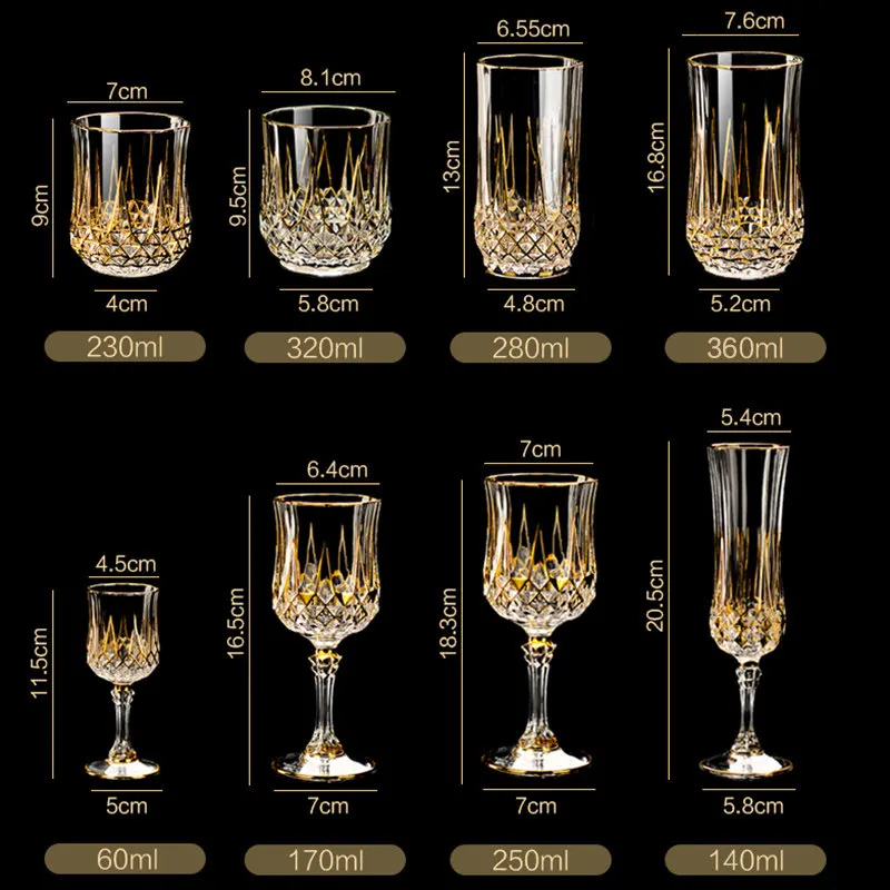 Creative Concave Bottom Wine Glass 24K Crystal Goblet for Home European  Style Light Luxury Sands Champagne Glasses Drinkware - AliExpress