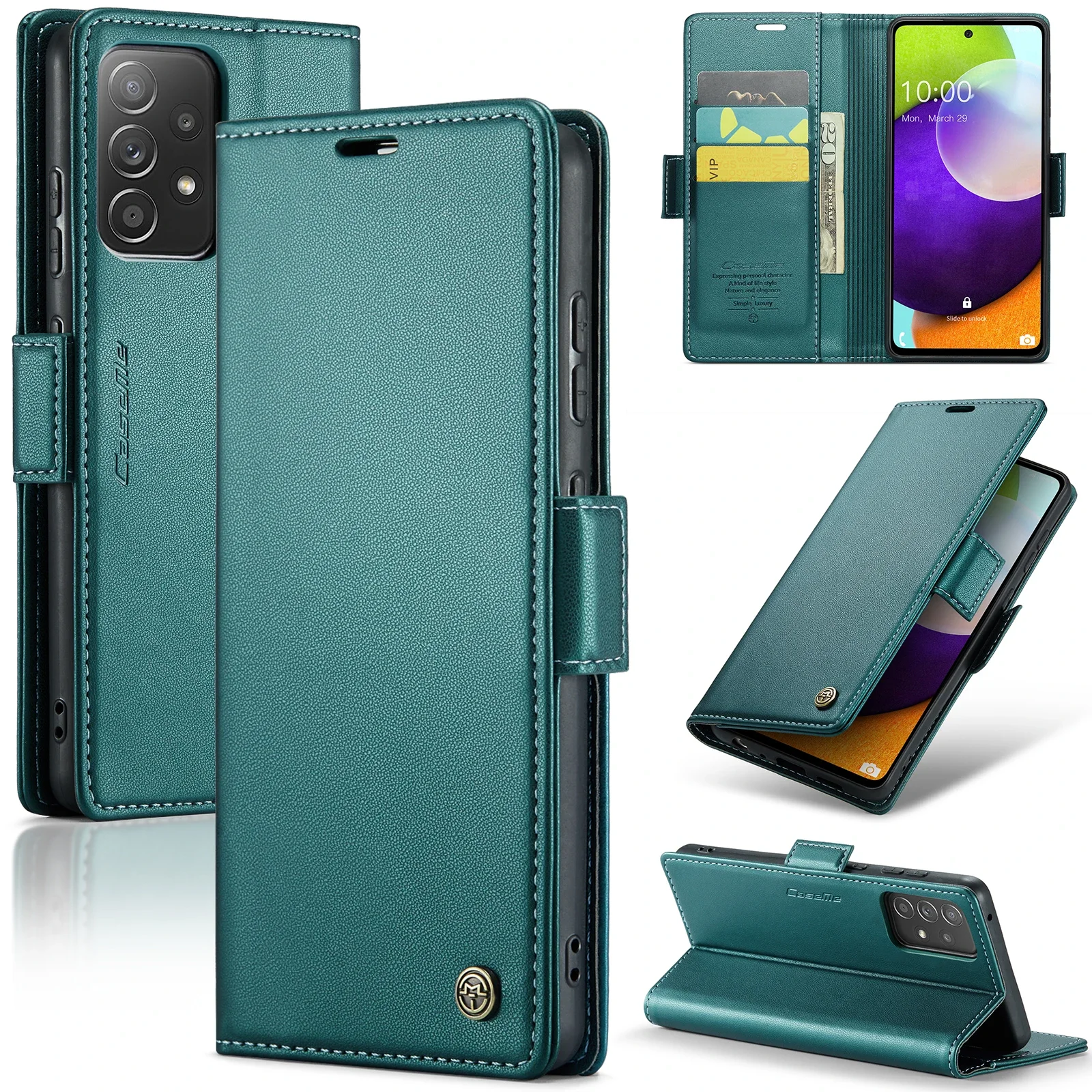 Luxury Business Leather Wallet Case with Card Slots and Flip Cover