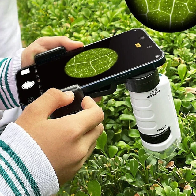 60X/100X Mobile Phone Microscope with Cell Phone Clip Pocket Magnifying  Glass LED UV Light / Jade Identification - AliExpress
