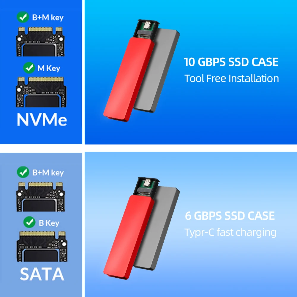 M2 NVMe SATA   SSD ̽, 10Gbps PCIe SSD ڽ M.2 NVME NGFF SSD M.2 NVMe NGFF SATA SSD ũ USB 3.1 Ŭ