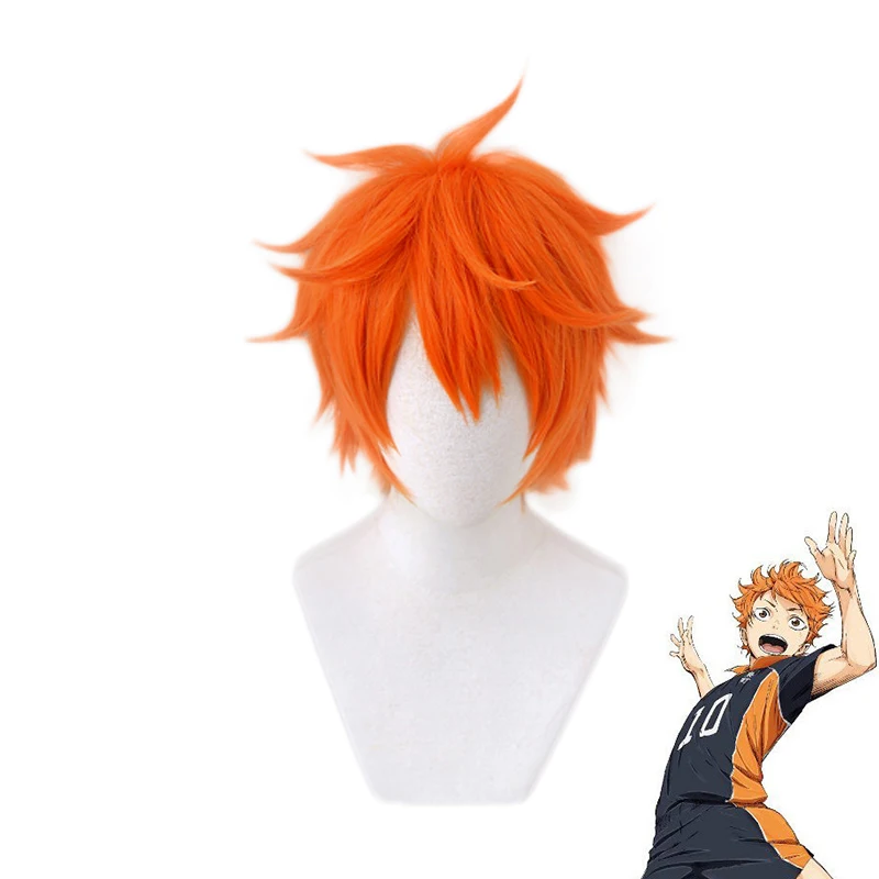 

Haikyuu!! Hinata Syouyou Cosplay Wigs Shoyo Hinata Syouyou Short Orange Fluffy Layered Heat Resistant Hair Pelucas Anime Wig
