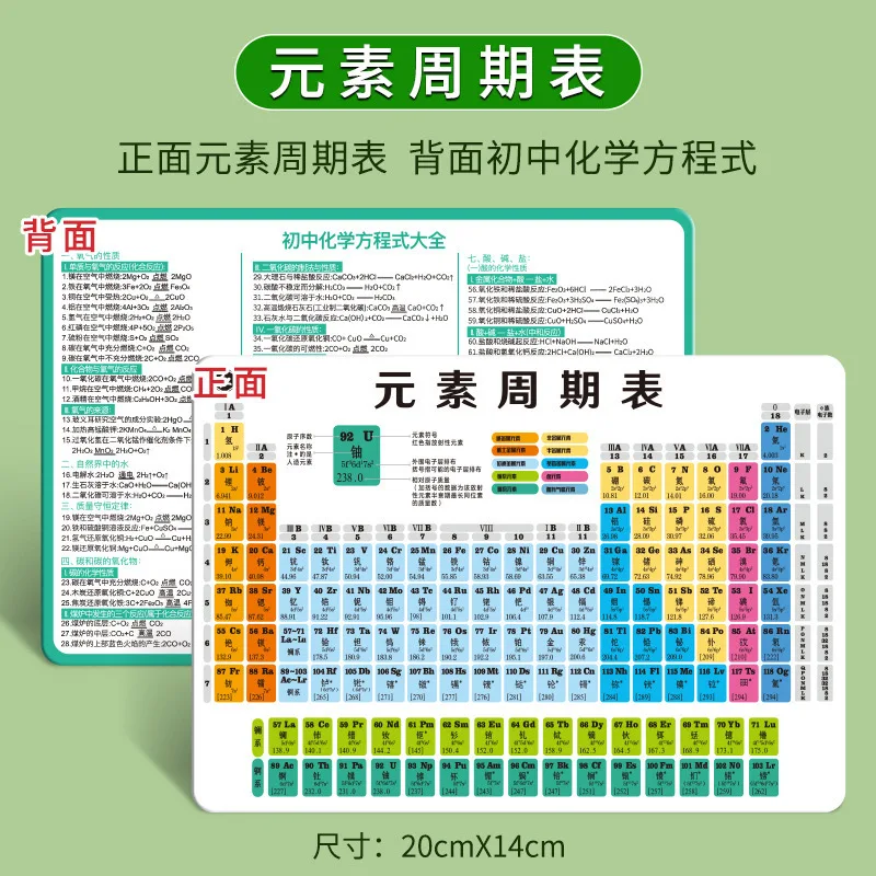 Periodic Table of Chemical Elements Card Junior High School Mathematics Physics and Chemistry Set of Formula Card Basic Memory