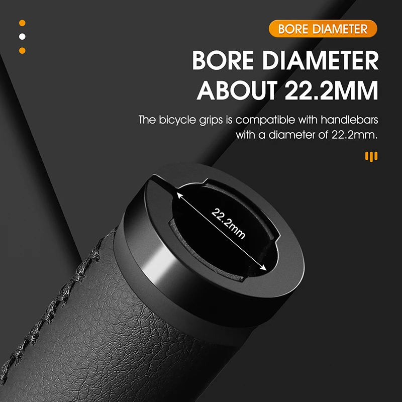WEST BIKING Soft Leather Bicycle Handlebar Grips Anti-Slip Shock-absorbing Bike Grips With Aluminum Lock Cycling Handle Cover