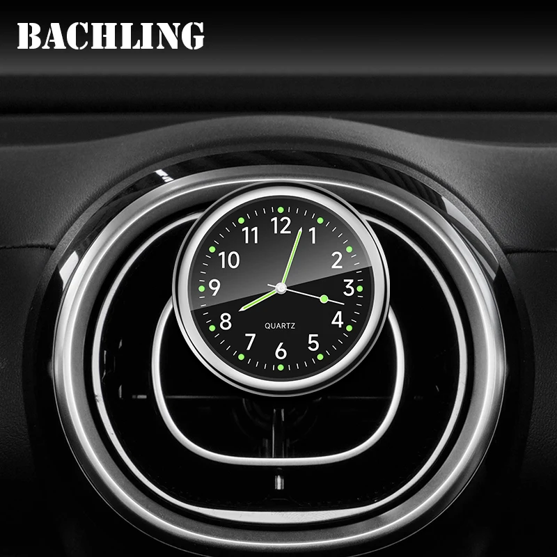 Air Outlet Dashboard Clock Stick-On Electronic Noctilucent Accessories For Car Auto 40MM