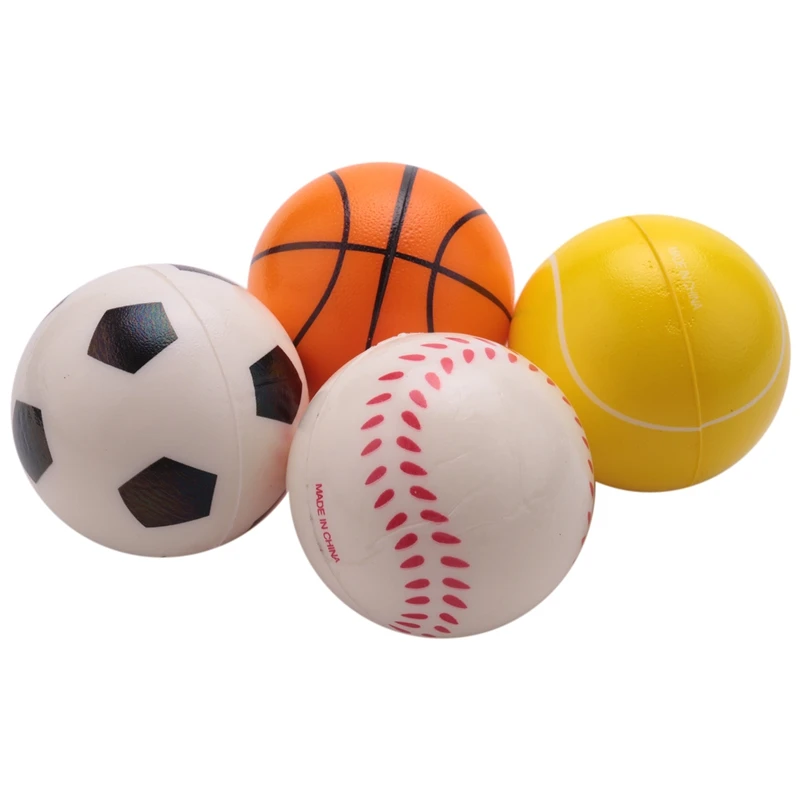 

Hand Basketball Baseball Football Tennis Exercise Soft Elastic Squuze Stress Reliever Ball Kid Small Ball Toys