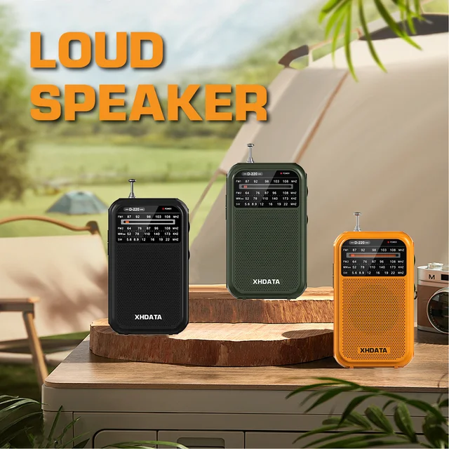 XHDATA D-220 Vintage Retro Radio FM 1-2/MW (9K/10K) /SW 4 Bands Portable Pocket Radio High Sensitivity DSP Digital Radio D220 1