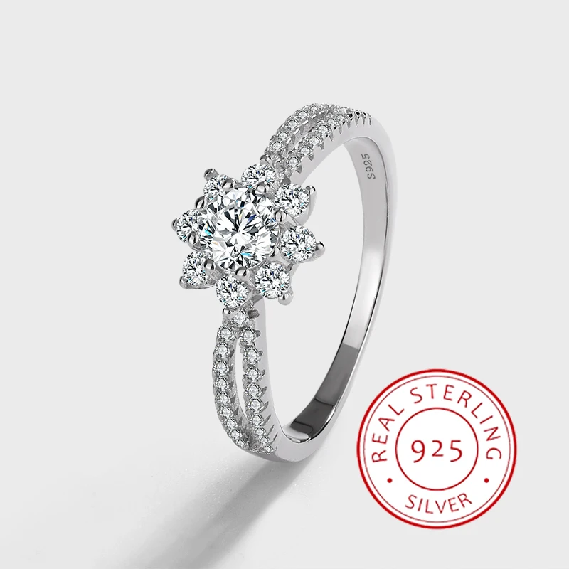 Luxurious and Versatile Engagement Proposal Authentic S925 Silver Petal ...