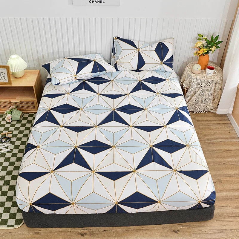 Plaid Style Bedsheet Soft Fitted Sheet Double Bed Mattress Protector 150/180/200 Bed Cover sabanas individuales (No Pillowcase) 2