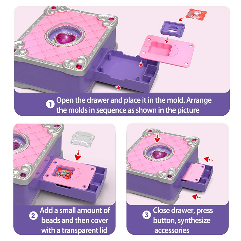DIY Sticker Jewellery Mark Beauty Fashion Toys Princess Magic Book Creative Handmade 3D Sticker Machine Game Party Gift Girl Sticker Jewellery Toy