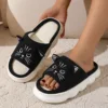 Smile 2024 Summer New Non-slip Breathable Sweat-absorbing Linen Slippers Women Thick-soled Four-season Cotton And Linen Slippers 5