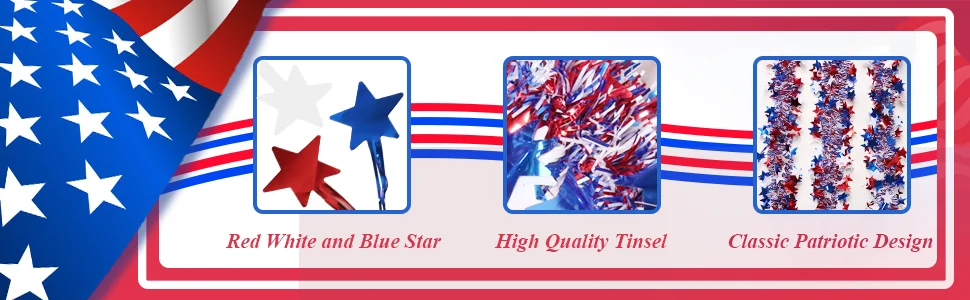 red white and bule garland