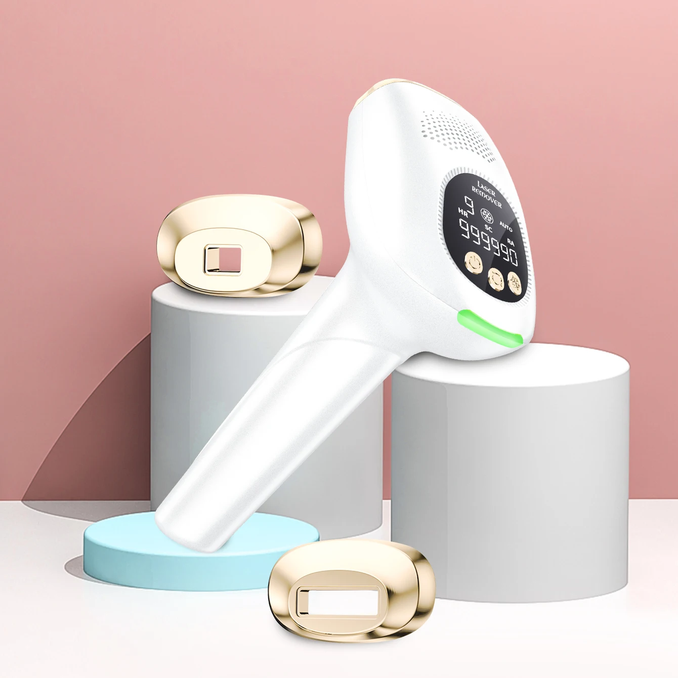 Description Picture 2 of itemHandheld 9-Level Laser Epilator 999,990 Flashes IPL Hair Removal for Women Armpits Permanent with Freezing Mode Painless, 2 Caps