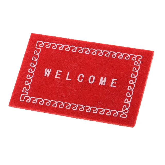 Miniature Welcome Mat Front Door Carpet Floor Rug for 1/12 Scale Dollhouse Living Room Accessories 4