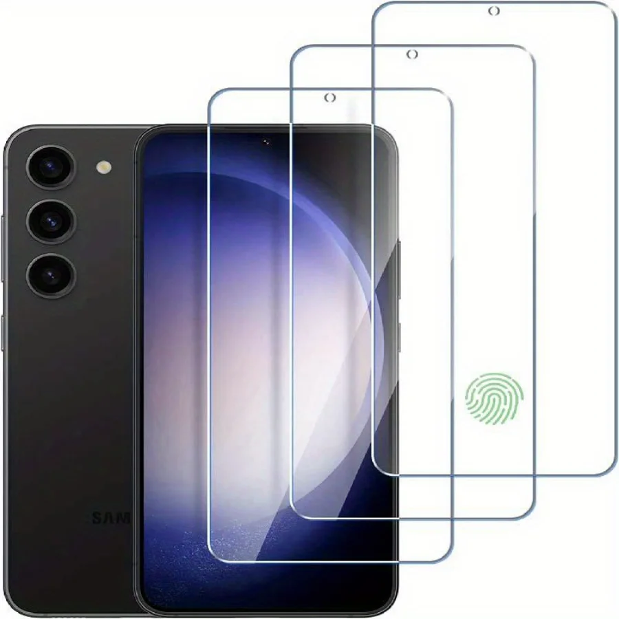 3Pcs HD Clear Screen Protector Film For Samsung Galaxy S21 S22 S23 Full Coverage Tempered Glass - immagine 5