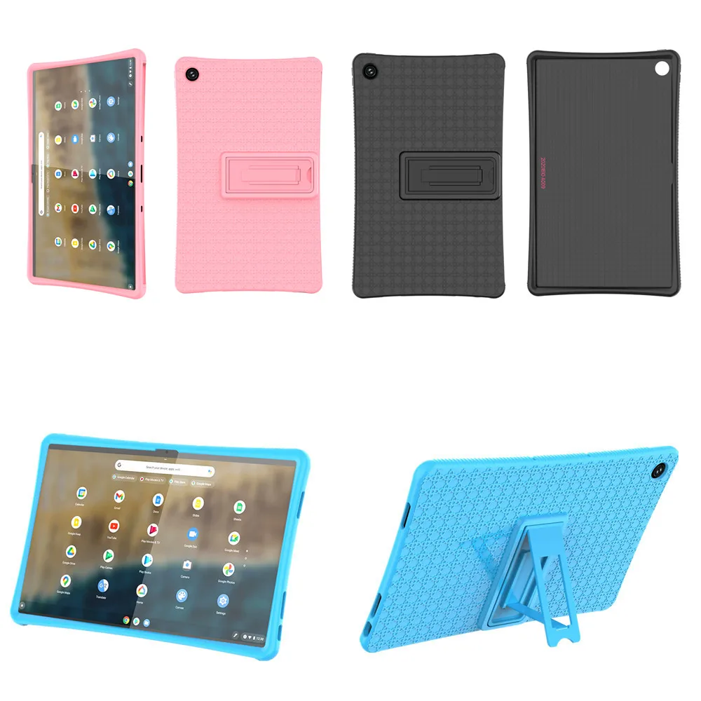 Capa de Silicone Suave com Suporte Concha Protetora Estojo para Lenovo Ideapad Duet 3i Chromebook 11 - Imagem 5
