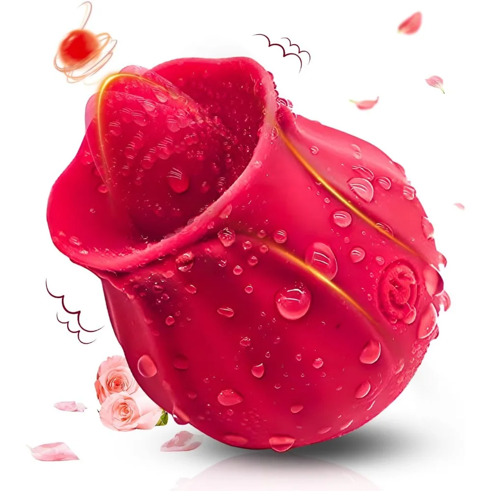 Rose Toy Zehnvibrator, weibliches Sexspielzeug, 10 Geschwindigkeiten, Nippel-Klitorisstimulator, Lecken, Vibratiors, Saugen, Erwachsene ab 18 Jahren, Masturbation 1