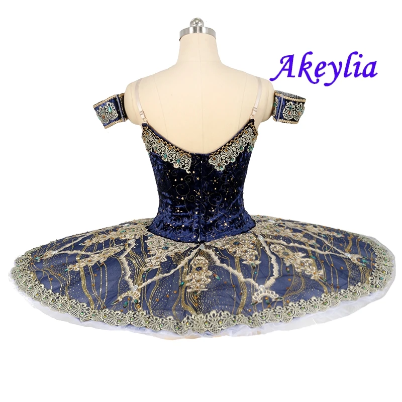 Navy blue ballet tutu professional competition classical tutu pancake ballet dress performance