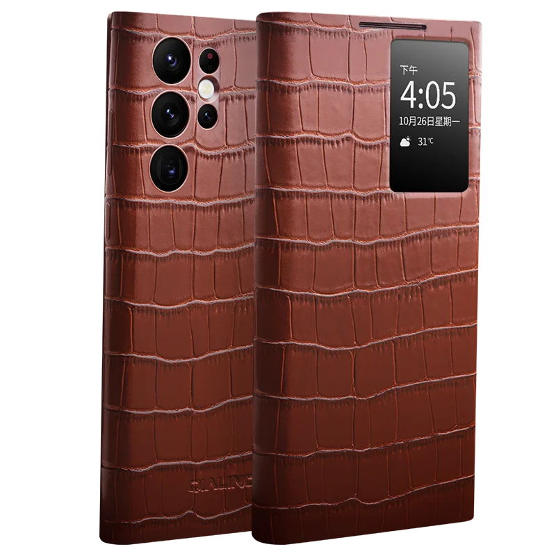 2023 New QIALINO Genuine Leather Case for Samsung Galaxy S22 S22+ S22