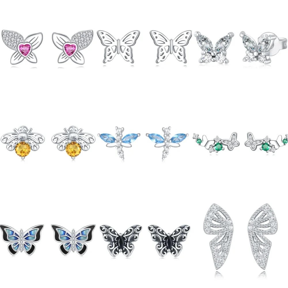 

Женские серьги-гвоздики из серебра 925 пробы с фианитами