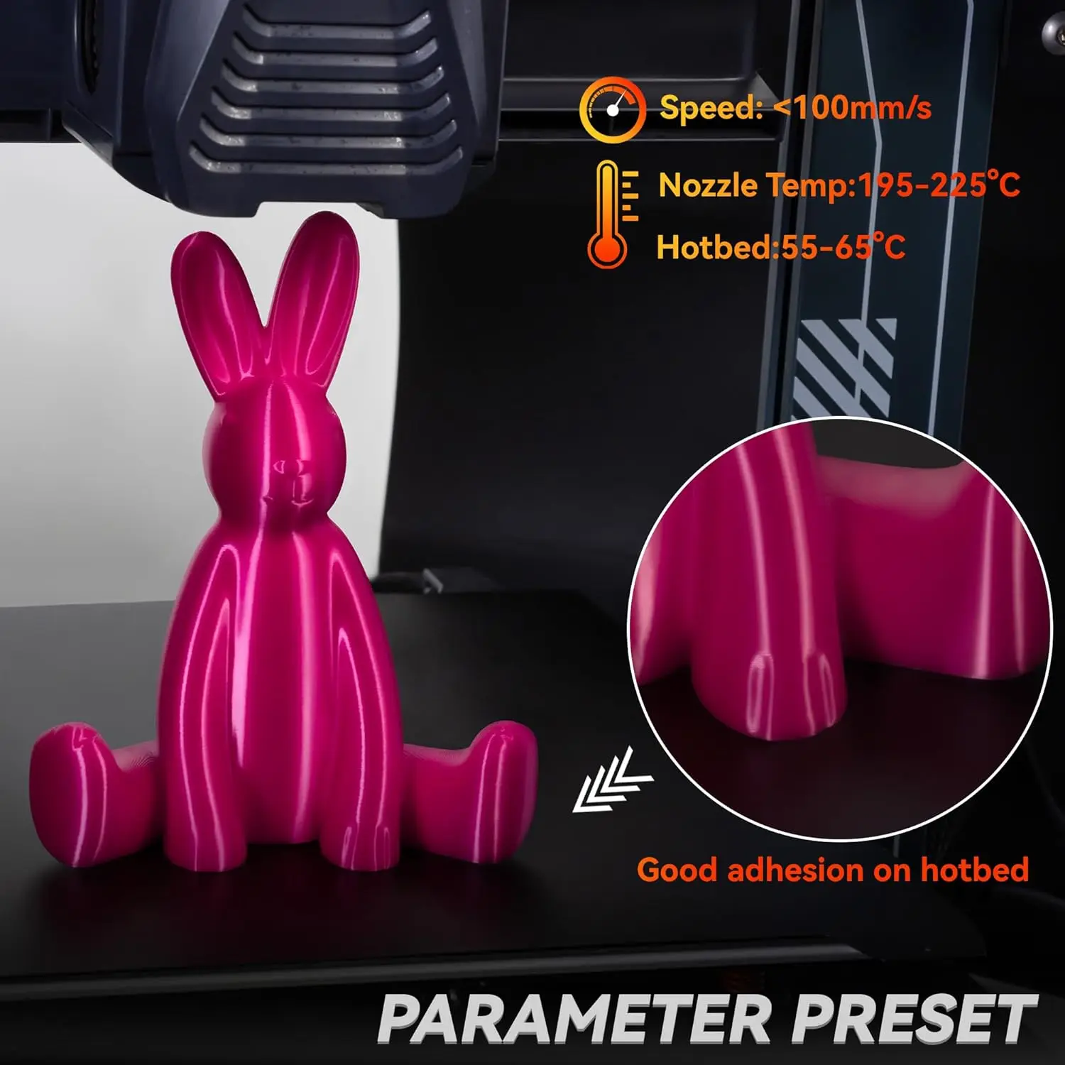 실크 PLA 필라멘트 1.75mm, 금속 같은 광택의 3D 프린터 필라멘트, 치수 정확도 +/- 0.02mm, 대부분의 FDM 3D 프린터에 호환 가능
