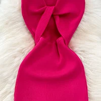 YuooMuoo Women Dress Sexy Wrap Hips Two Sides Available Split One-Piece Long Dress Fashion Knot Knitted Bodycon Party Robe Femme - Image 6