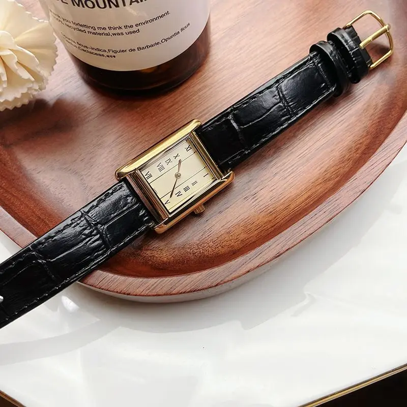 2025 New Women's Watch Quartz Watch Vintage Gold Plated Roman Number H dial Leather strap Women's bracelet clock gifts for Lover - 6
