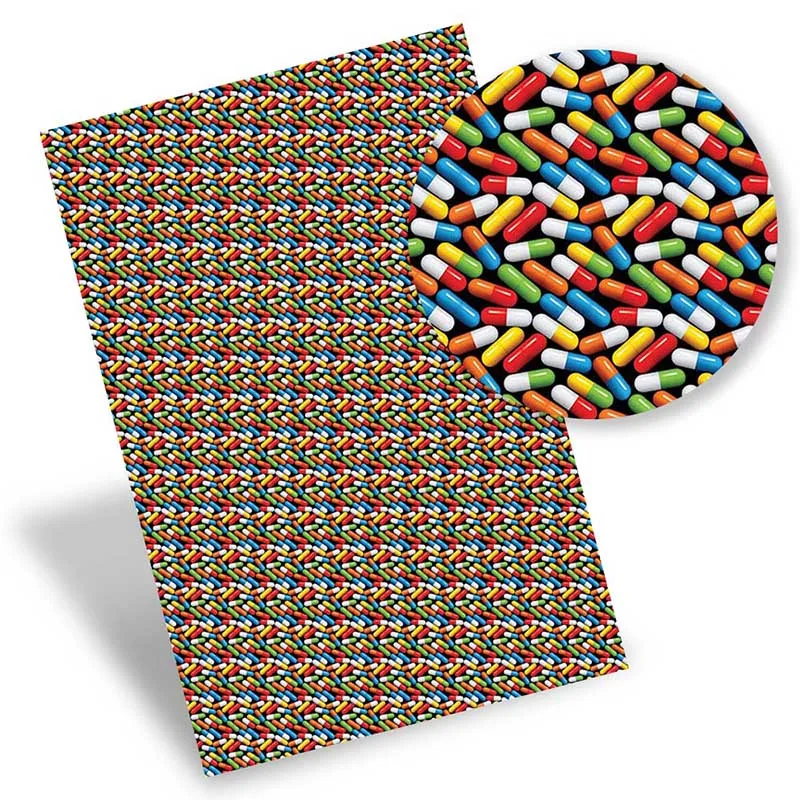 Виниловые банты Xugar из искусственной кожи с разноцветным принтом тканевые листы