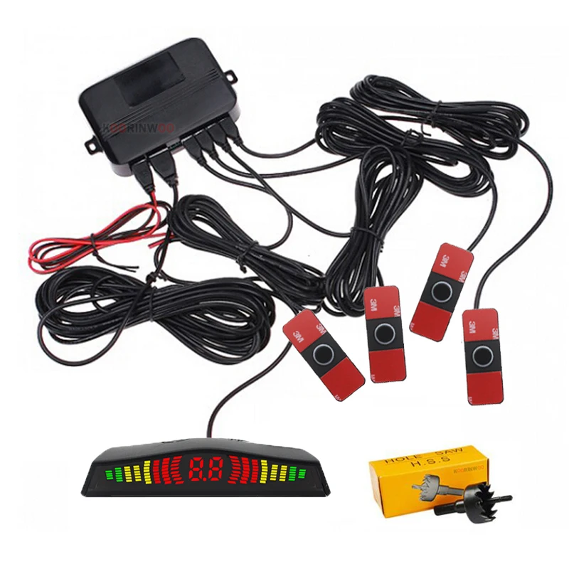 Car LED Parking Sensor Set 4 Probes for parking sensor kit,led parking sensor kit,parking sensor,car led parking sensor