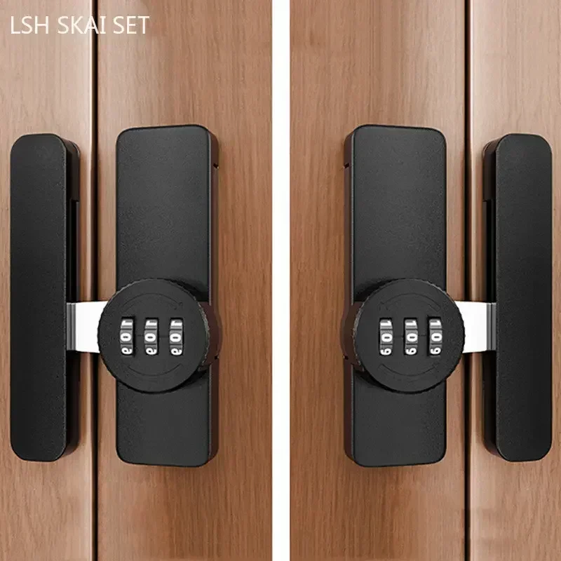 Zinc Alloy Security Door Buckle 3 Digit Password Barn Door Lock Window Latch File Cabinet Anti-theft Lock Indoor Hardware gate buckle door latch door lock latch