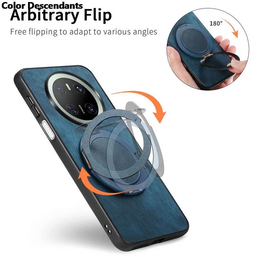Luxury Leather Magnetic Back Case with Ring Cover for Realme Pro and Plus Series