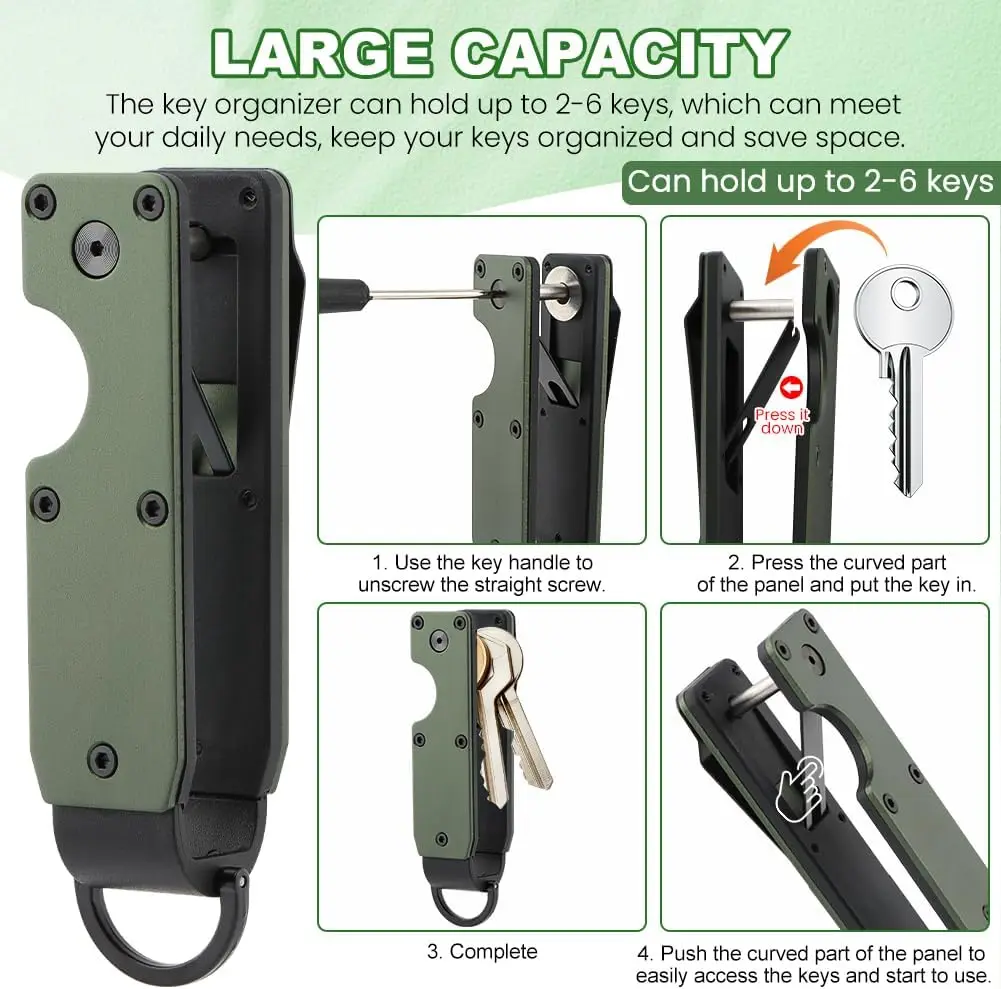 Sleek Carbon Fiber Key Organizer - Compact EDC Pocket Keychain Holder