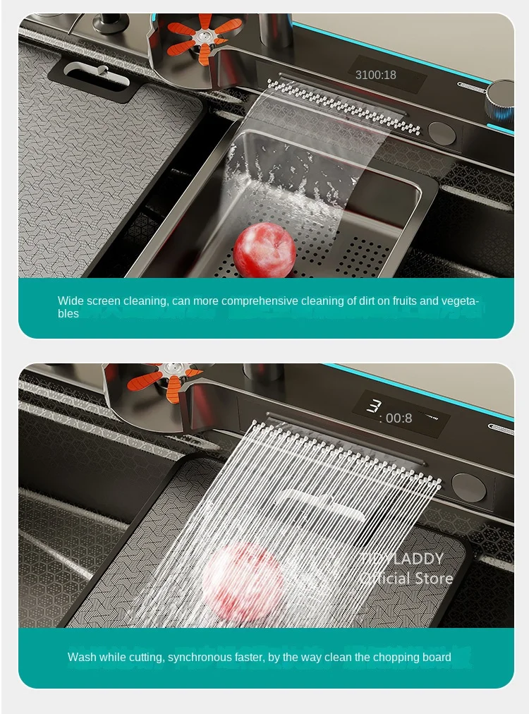 Description Picture 6 of itemNew Pull Out Waterfall Kitchen Sink Water Tap Kitchen Sink Multifunction Waterfall Kitchen Faucets Novel Kitchen Accessorie