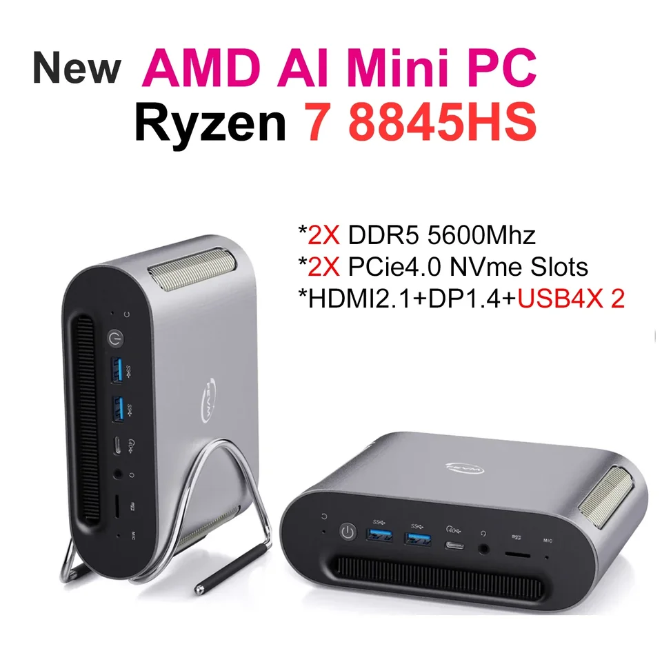 SZBOX Ryzen 7 8845HS ミニPC AMD AIミニPC Windows 11 DDR5 5600Mhz