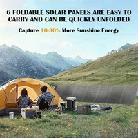 Sac de panneau solaire pliable portable 1000W à 6 plis, chargeur solaire à charge rapide USB et DC pour camping, camping-car et station d'alimentation extérieure 3