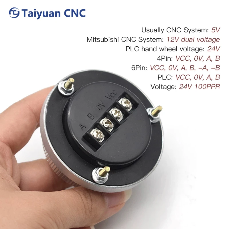 금속 블랙 60mm 직경 DC5V CNC 수동 전기 펄스 발생기