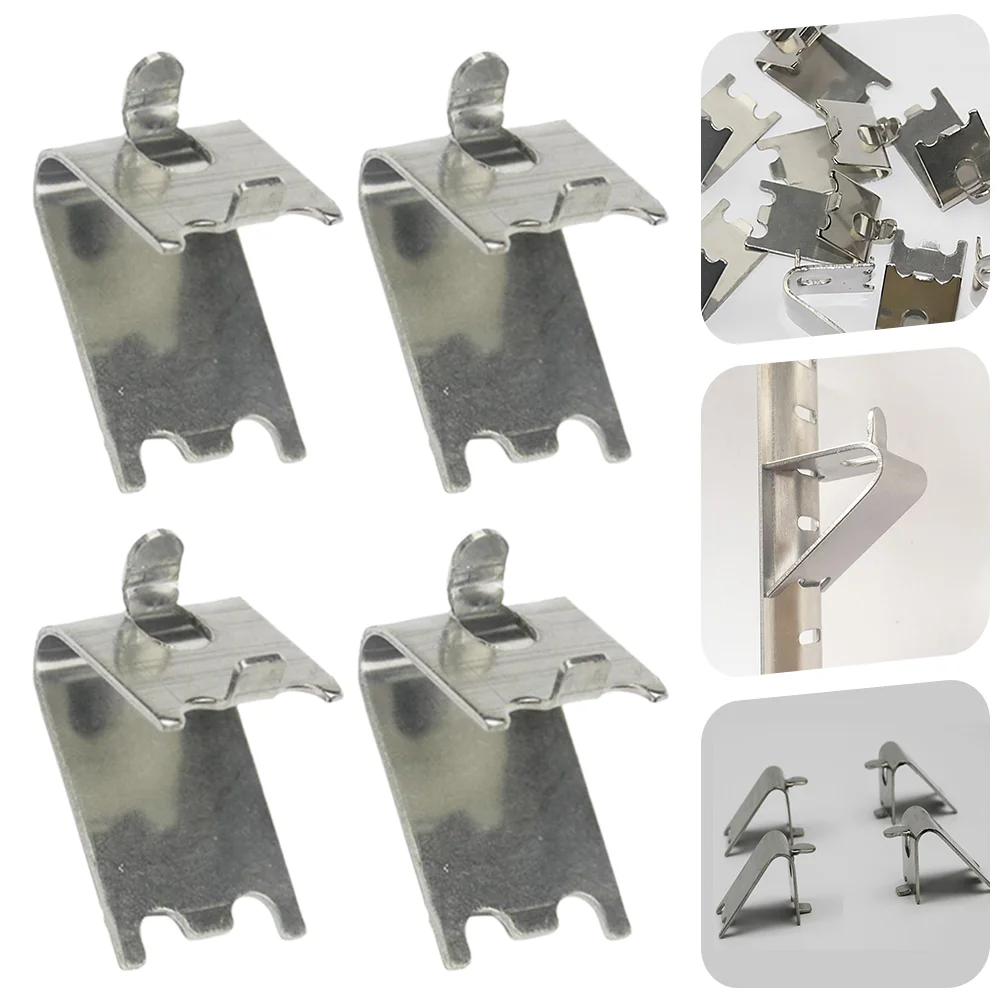 

6 Pcs Freezer Shelf Clip for Refrigerator Cooler Brace Hooks Support Stainless Steel