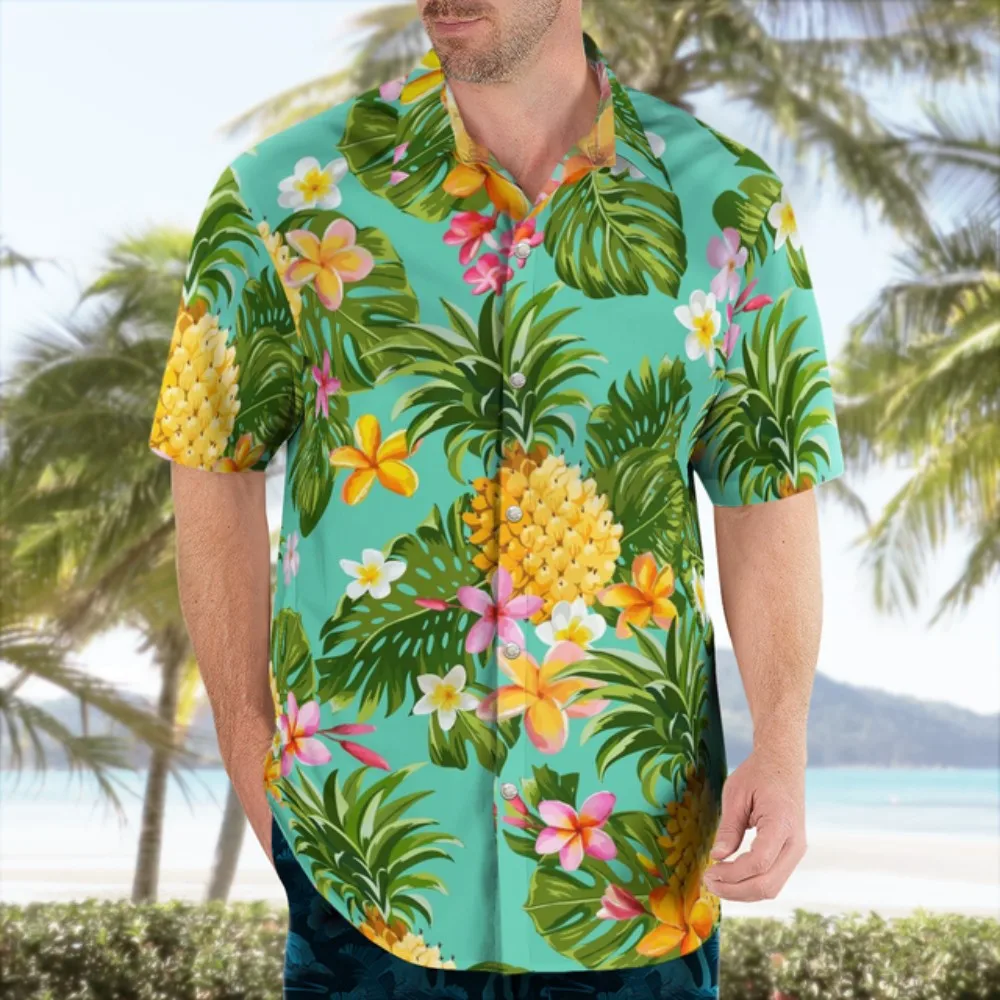 Summer Hawaiian Cartoo N Floral Casual Shirt Hot Sale For Men 3d Short Sleeve Beach Oversized Funny Clothing Fashion