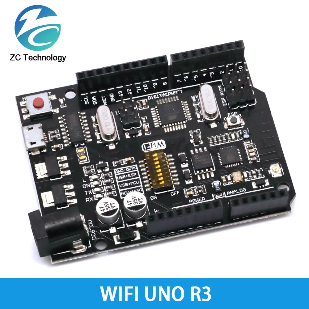 UNO+WiFi R3 ATmega328P+ESP8266 CH340 (32Mb memory) 6V-9V USB-TTL CH340G For Arduino NodeMCU WeMos One Development board
