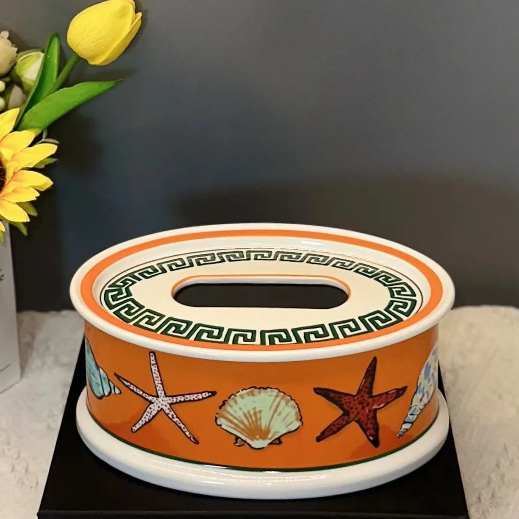 Nordic Ceramic Tissue Box Home Living Room Desktop Tea Table Decoration Storage Box Ornament 3