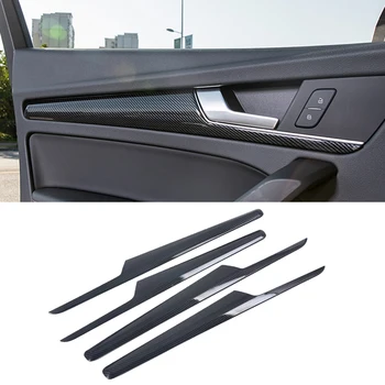 For Audi Q5 FY 2018 2019 2020 2021 Car Styling Interior Door Window Handle Panel Strips Cover Trim Carbon Fiber ABS 1