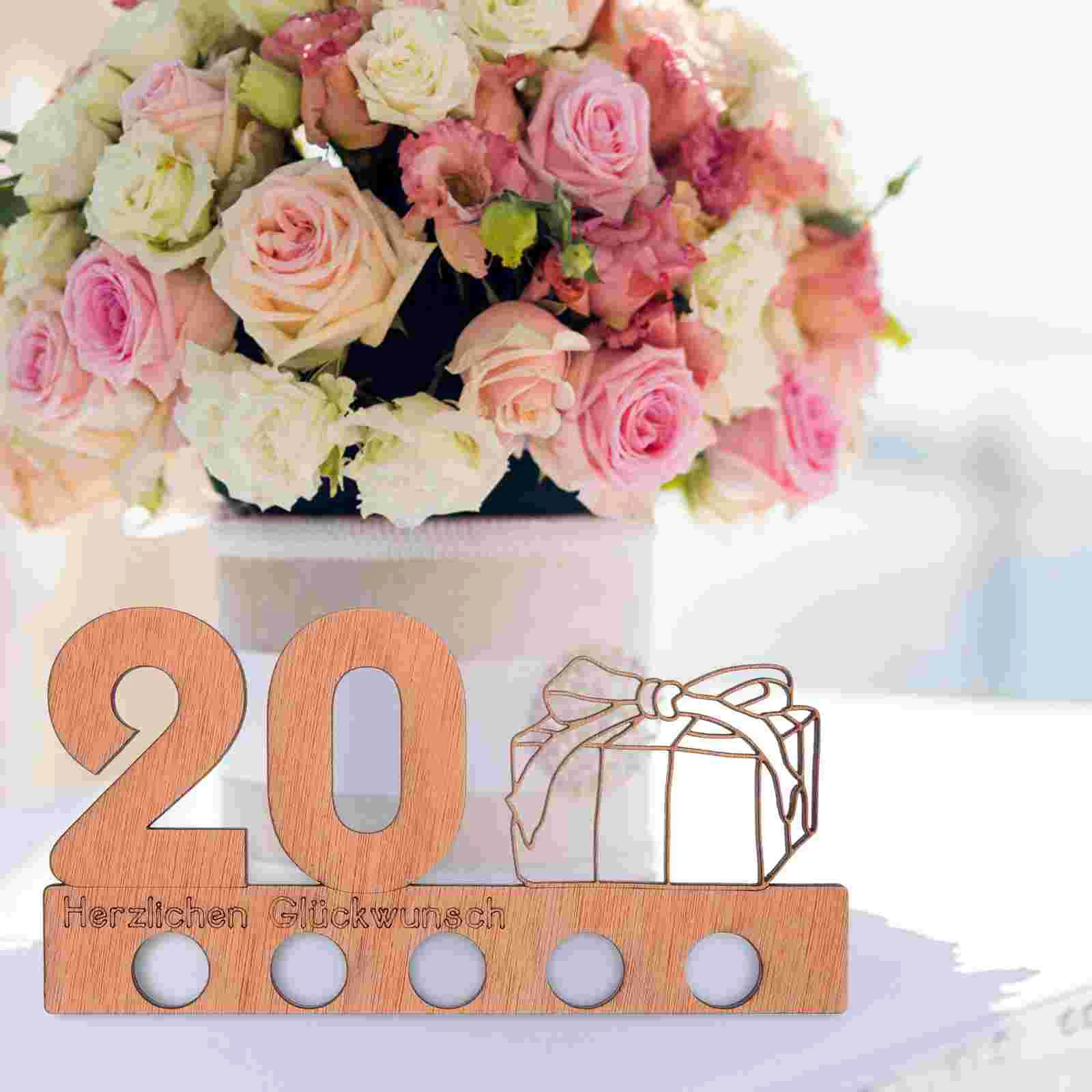 

Wooden Crafts Decor for Home Birthday Money Gift 20th Ornaments Accents Household