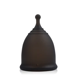 Certified Silicone Menstrual Cup - Eco-Friendly and Comfortable Period Solution - L (Black)