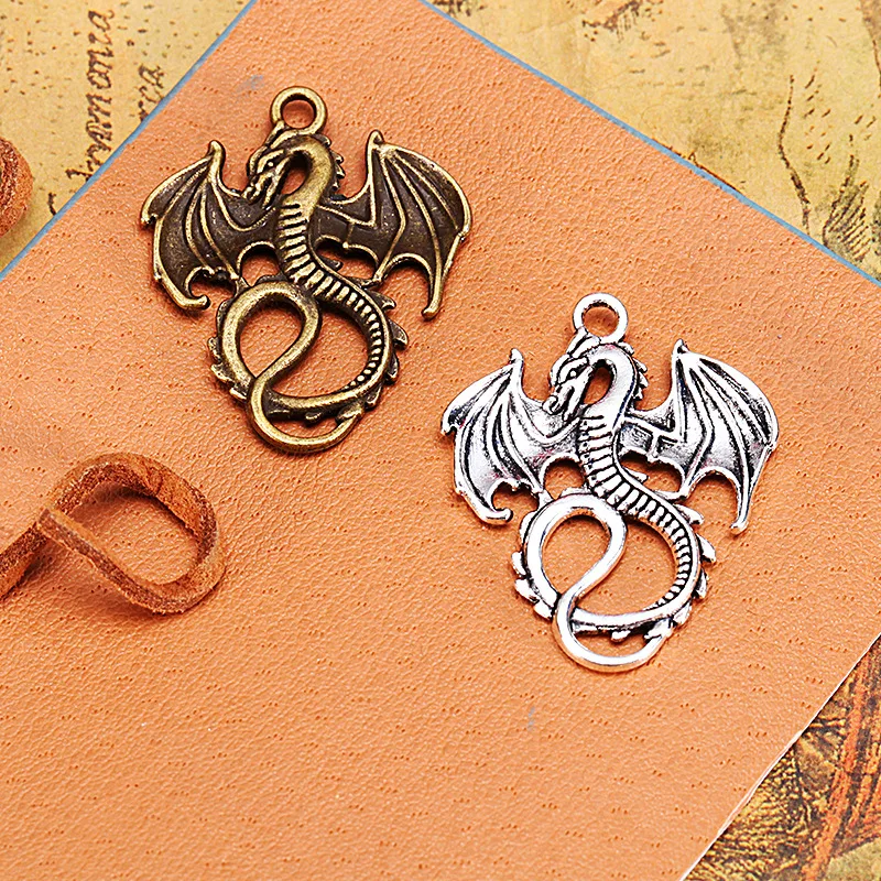 5pcs35x28mmFlyingDragonCharmsPendantsAntique4ColorforJewelry