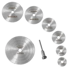 

7pc Metal Circular Saw Disc Wheel Blades Shank High Speed Steel Mini Saw Blades with Mandrels Drill Warehouse Rotary Wood Cutout