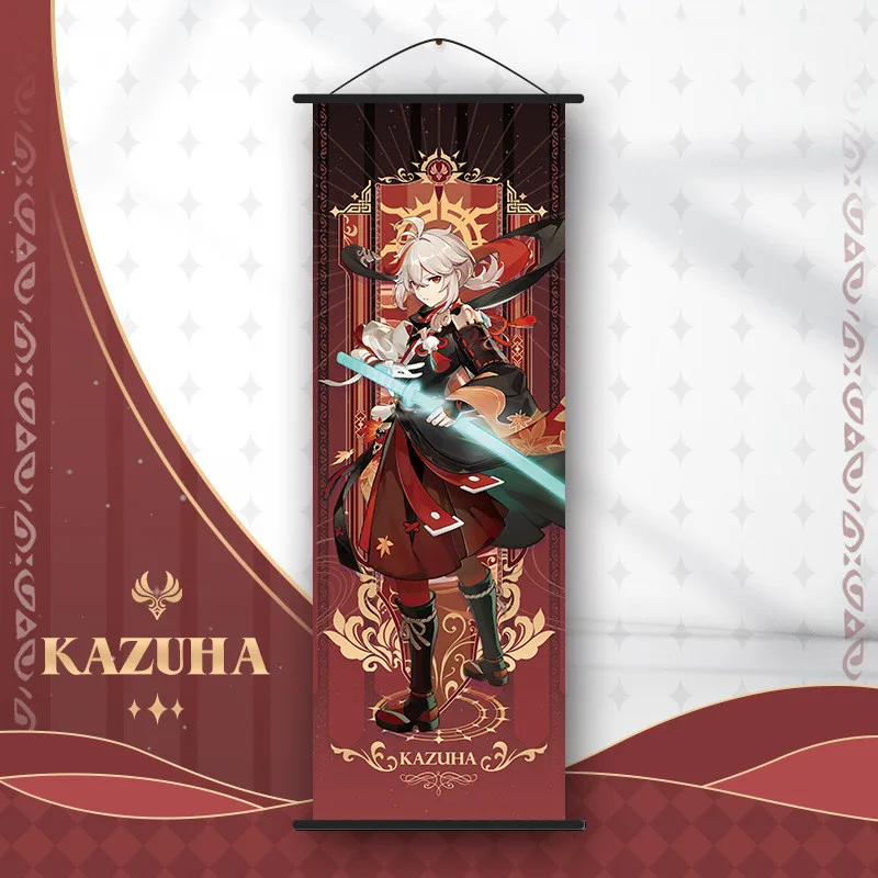 Genshin Impact Scroll Canvas Painting - Anime Wall Art Home Decor