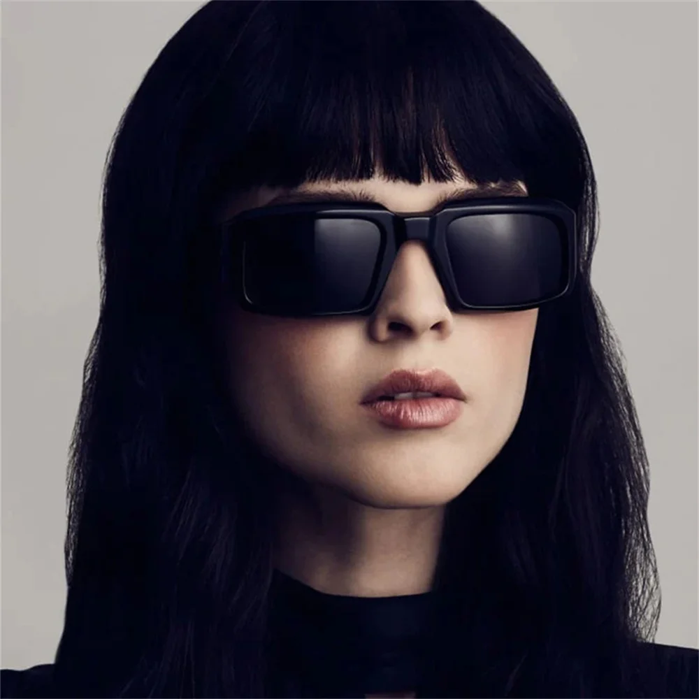 Male Vintage Fashion Small Rectangle Sunglasses Hip Hop Shades Square Sun Glasses Black Shades Lady 50s Jeff Eyewear Unisex