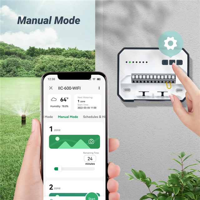 INKBIRD WIFI Smart Sprinkler Controller Programmable System 6 / 8 Zone Digital LCD Watering Timer Irrigation Monitor Free App 5