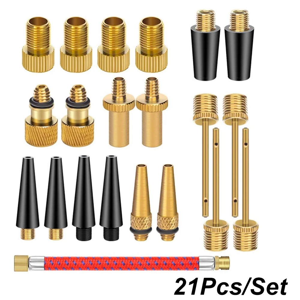 Con Compressore 3X VALVOLA ADATTATORE Pompa Del Bici Bicicletta